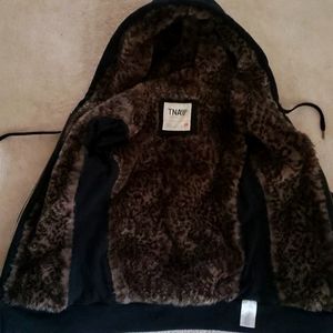 XS TNA Faux Fur Hoodie